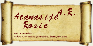 Atanasije Rosić vizit kartica